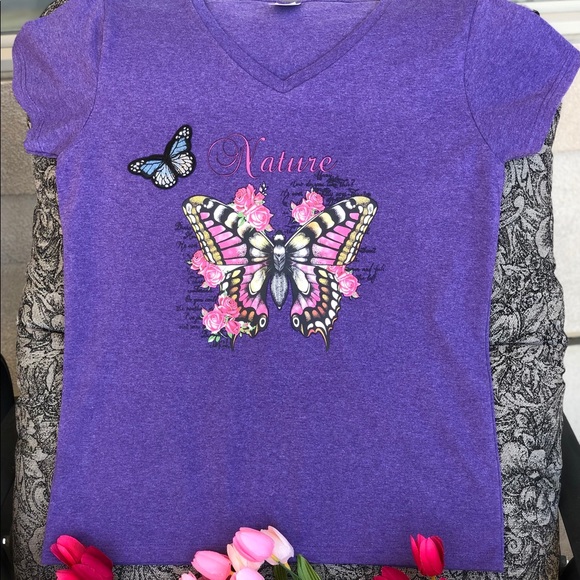 Summer Butterfly Hand designed T-shirt - Picture 7 of 7